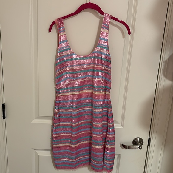 Loveshackfancy Sequin Square Neck Dress - Picture 3 of 7